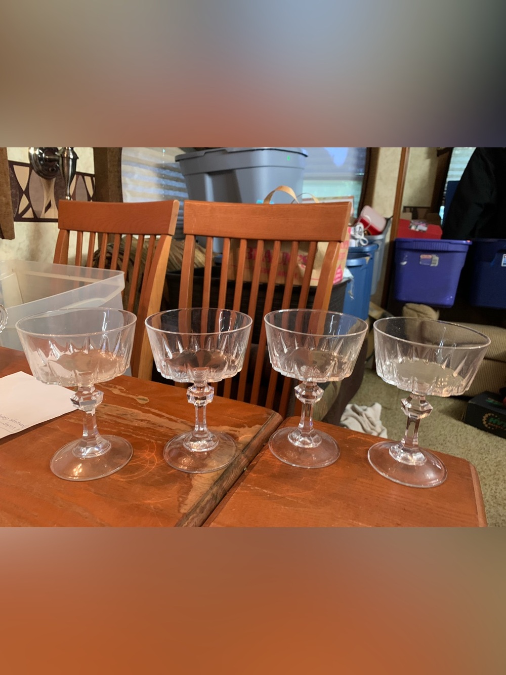 Princess House Clear Glass Esprit Coupe Champagne Glasses - Set of 4